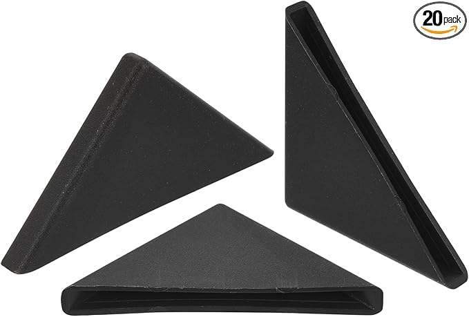 uxcell 20Pcs Plastic Corner Protectors 3x50mm Right Angle Shape Glass Corner Guards Cushion for Corner Protection of Glass, Mirror, Tile, Black