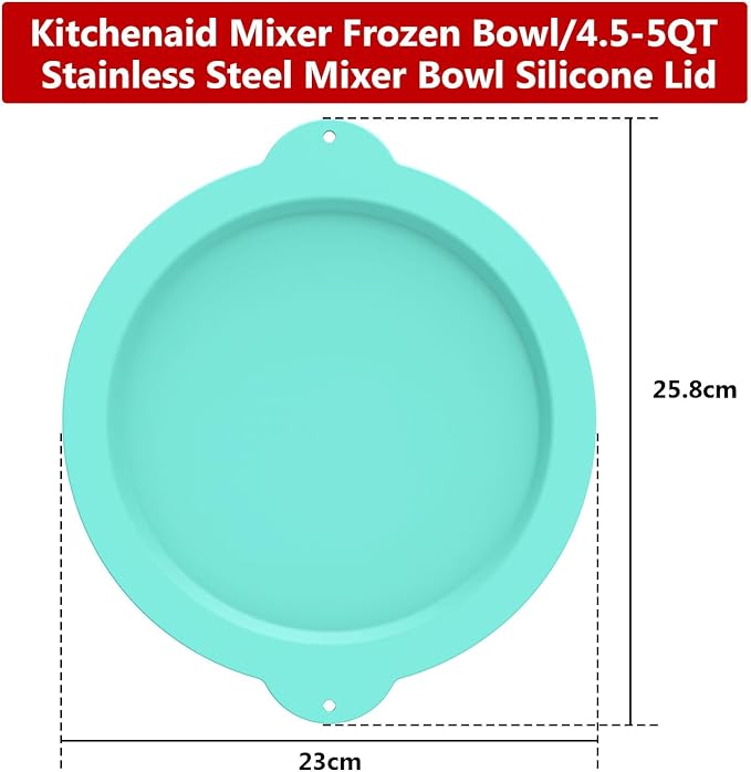 Silicone Covers for Kitchenaid Ice Cream Bowl, Silicone Lid Compatible with Kitchenaid Tilt-Head Stand Mixer 4.5-5 Quart Stainless Steel Bowls, Dishwasher Freezer Safe