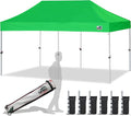 Eurmax USA 10'x20' Pop Up Canopy Tent Commercial Instant Canopies with Heavy Duty Roller Bag,Bonus 6 Sand Weights Bags (Kelly Green)