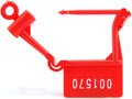 Plastic Security Padlock Seals Numbered Tamper Proof Disposable Self-Locking Plastic Medical Tags (Pack of 100 PCS) (Red)