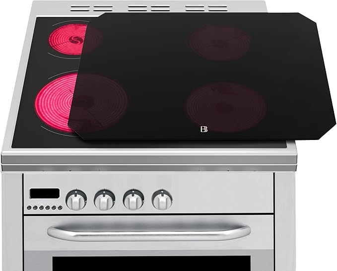 Electric Stove Cover Protector - Can be Used While Cooking - Glass Panel Overlay - Can Withstand over 1400 °F - Kitchen Essential for Cooktop Protection - Gary (28.75 x 19)