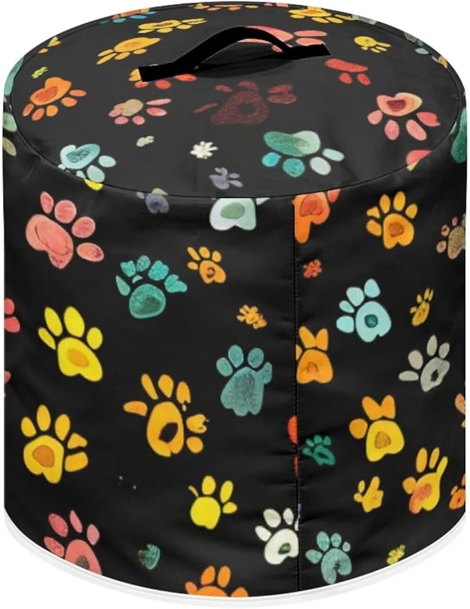 Dog Paw Prints Pressure Cooker Cover for Women Dust Protection Insulated Rice Cooker Cover Water Resistant Dust Cover with Pockets for Instant Pot 6 Quart Vintage Appliance Cover for Kitchen