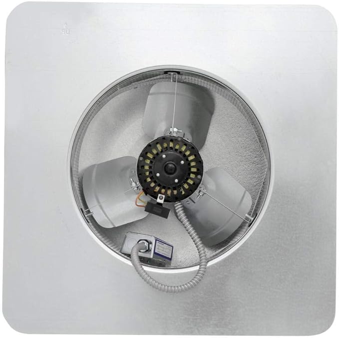 Master Flow GAF 1000 CFM Power Roof Mount Attic Vent Fan with Thermostat (PT6): Easy Installation & Efficient Exhaust Ventillation | Airflow Capacity for attic Spaces Upto 1600 sq.ft. - Mill