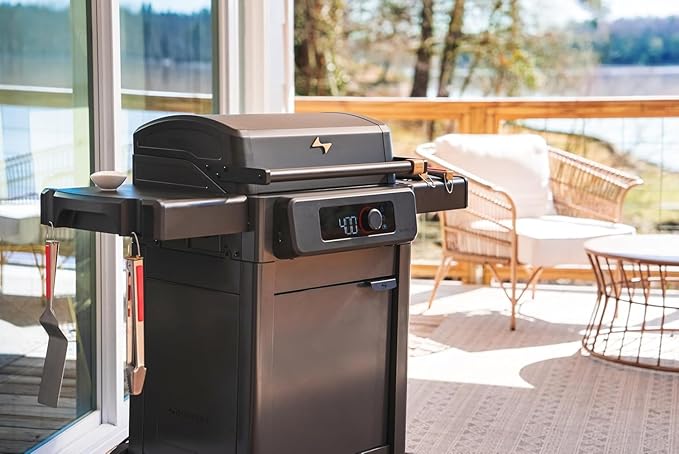 Current Model G Griddle, Smart Electric Outdoor Flat Top BBQ Grill with 200°F to 600°F Range for Searing & Roasting, Digital Precision, Apartment-Friendly & Weather-Resistant, Moon Dust
