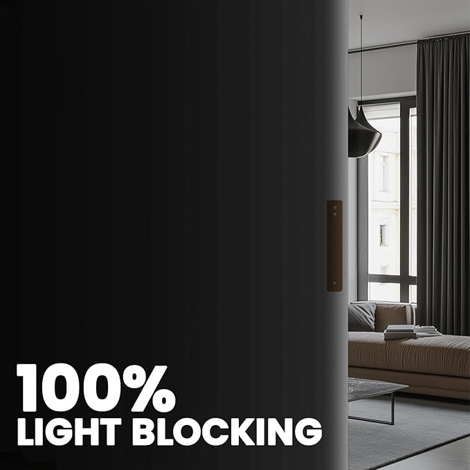 100% Blackout Room Divider Curtains - Total Privacy Curtain Panel, Thermal Insulated Noise Reduction Curtain for Bedroom Windows,Include Ceiling Curtains Track(White, W180 x L96, 1 Pack)