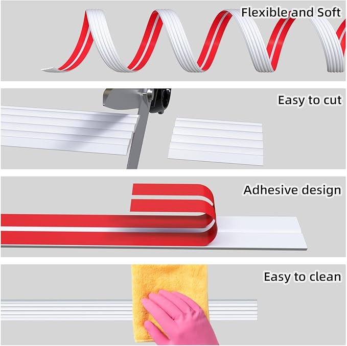 20FT Flexible Wall Corner Protector Moulding Trim, Peel and Stick Inside & Outside Wall Corner Guards Edge Protector,Self Adhesive Molding Trim Strip for Edge Ceiling