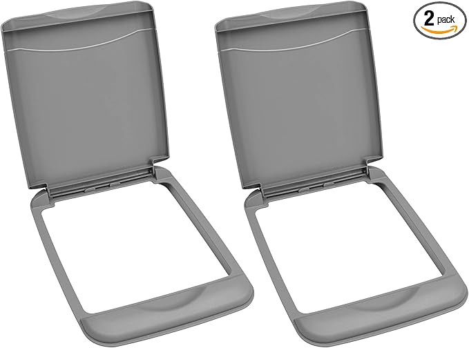 Rev-A-Shelf 35 Qt Under Sink Garbage Can Lid for Base Kitchen and Bathroom Cabinet, Replacement Plastic Trash Bin Lid Only, RV-35-LID-17-1-40 (2 Pack)