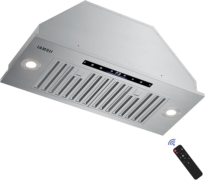 Range Hood Insert 30 inch,Built-in Kitchen Hood with 900 CFM, Ducted/Ductless Convertible Kitchen Vent Hood,Stainless Steel Stove Hood with 4 Speed Gesture Sensing&Touch Control Panel