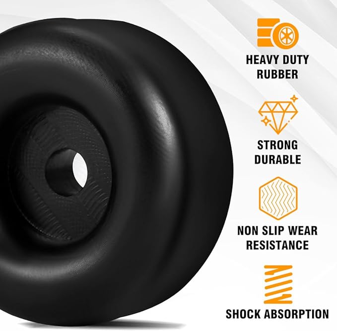 2.5" Round Rubber Bumper (Includes Screw Kit&Reflective Stickers) Anti Vibration Foot Pads Isolator - for Furniture Electrical Appliances Pressure Washers Generators Compressors Amps Trailers 2 Pack
