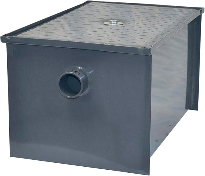 8 LB Carbon Steel Grease Trap Interceptor for Restaurant Under Sink Kitchen | PDI Certified | 4 GPM