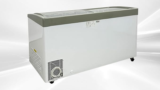 Chest Freezer Glass Door sliding Commercial Ice Cream Freezer 60" White Stand Alone Curve Display Top w Storage Baskets 17 Cu.FT sd551s