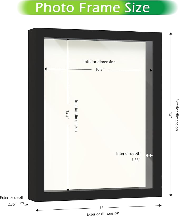 FrameWorks 11x14 Driftwood Wooden Shadow Box Frame – Soft Felt Back, Tempered Glass, and Included Elegant White Ball Push Pins
