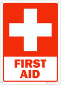 Brimar - 10 x 14" - First Aid Sign - .040″ Rust-Free Aluminum - Standard Size - Easy Installation