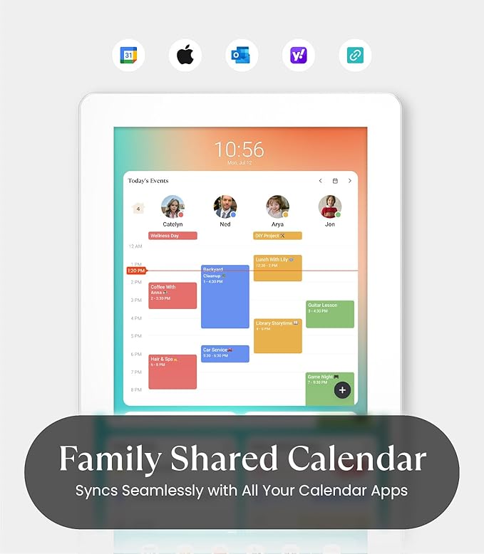 Cozyla Mate Calendar+ 2: 15.6" Digital Calendar Wall Touch Screen Chore Chart Customizable Dashboard Smart Electronic Display for Family Schedules Meal Plan All App Support Wall Mount Planner for 2026