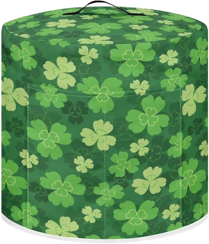 Four Leaf Clover Shamrock Print Dust Cover for 6 Quart Instant Pot, St. Patrick's Day Dust Proof Pressure Cooker Cover Electric Appliance Cover Air Fryer Accessories with Pocket and Handle