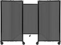 Versare Polycarbonate Room Divider 360 Portable Wall Partition | Freestanding Office Dividers | Locking Wheels | Privacy Screen Panels - 8'6" x 4' Dark Gray Thermoplastic Polymer