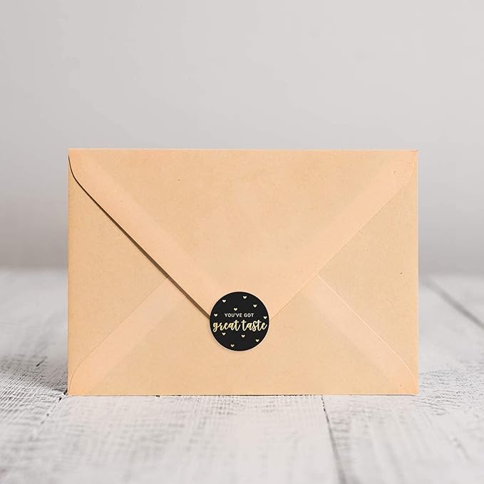 You've Got Great Taste Stickers / 500 Small Business Labels / 1.5" Gold Foil Business Stickers/Poly Mailer Thank You Order Seals/Made in The USA