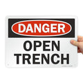 SmartSign "Danger - Open Trench" Sign | 10" x 14" Plastic