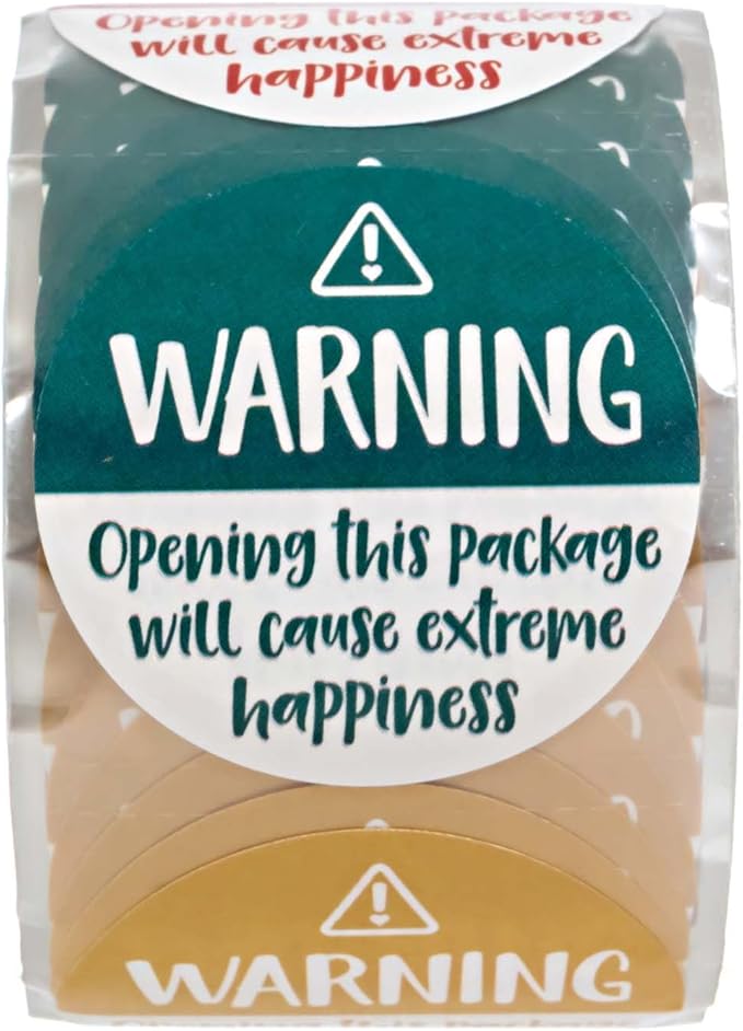 Colorful Adorable Warning: Extreme Happiness Labels / 500 Small Business Package Stickers / 1.5" Happy Mail Labels Envelope Seals/Made in The USA