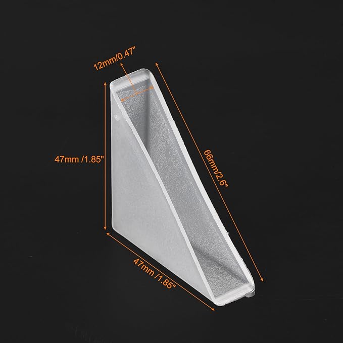 uxcell 20Pcs Plastic Corner Protectors 12x66mm Triangle Shape Glass Corner Guards Cushion for Corner Protection of Glass, Mirror, Tile, White