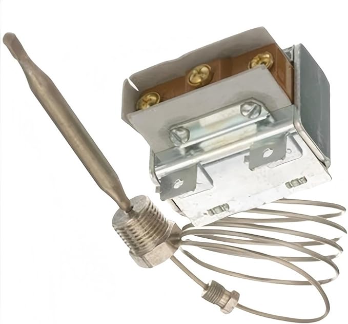 AS-300228 450° Fryer Safety Thermostat - for Tri-Star Fryer Thermostat Replacement 300228 TRS300228 TSF-4050HD TSF-6575-E-L - W/AUTO RESET, FIXED BULB 5/16" X 3-1/2" NICKEL CAP 36"
