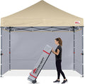 MASTERCANOPY Heavy Duty Pop-up Canopy Tent with Sidewalls (8x8,Beige)