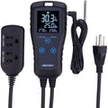 Digital Temperature Controller 2-Stage Thermostat Outlet Heating & Cooling Mode for Chest Freezer Refrigerator Homebrew Fermenter Greenhouse 110V 10A 1100W