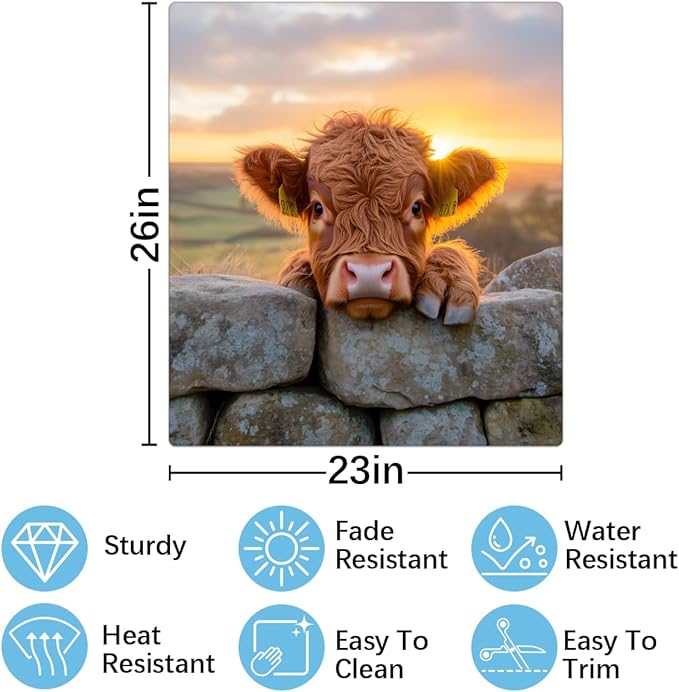 Animal Highland Cow Dishwasher Magnet Cover Highland Cow Magnetic Dishwasher Decorative Cover Front Dishwasher Door Cover Reuseable Dishwasher Cover for Kitchen Refrigerator Home Appliances 23" X 26"