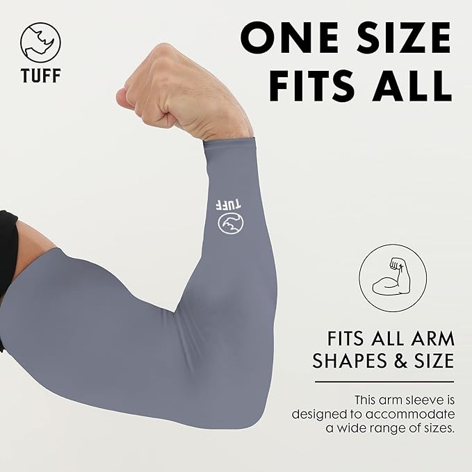 TUFF Compression Cooling Arm Sleeves - UPF 50 Arm Sleeves for Men & Women…