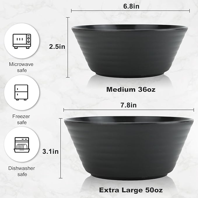 Wrova Wheat Straw Bowl Sets,6 PCS Unbreakable Cereal Bowl 36 OZ,Microwave and Dishwasher Safe Bowls,Alternative Plastic Bowls Reusable for Fruit,Oatmeal and Salad (Colorful)