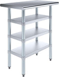 18 in. x 30 in. Stainless Steel Work Table with Three Bottom Shelves | NSF Kitchen Prep Table | Utitly Metal Table