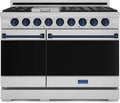 Gordon Ramsay by THOR Kitchen 48 Inch Professional Gas Range with Double Oven in Stainless Steel/Blue