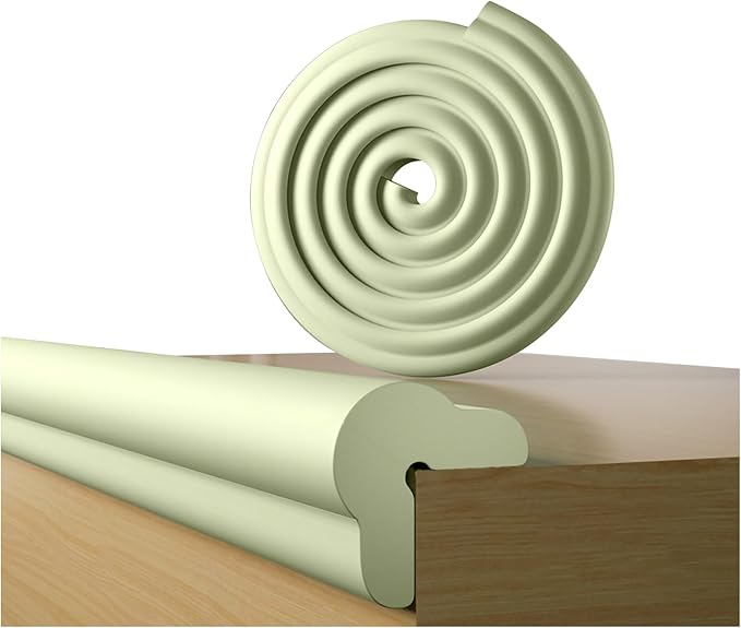 Foam Table Edge and Corner Guards for Baby,(6.5ft Edge 4Corners),Baby Proofing Soft Corner Protectors,Furniture and Tables Child Baby Proof Bumpers, Pre-Taped Corner Cushions (Matcha Green)
