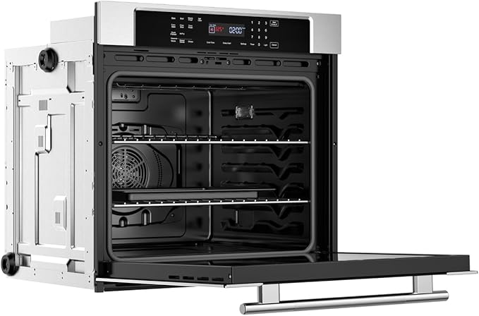 Empava Built-In Electric Single Wall Oven 30 inch, 5 Cu. ft. Capacity, True Convection and Rotisserie Air Fry, Self Clean, Screen Touch Control, 4800 watts, Stainless Steel