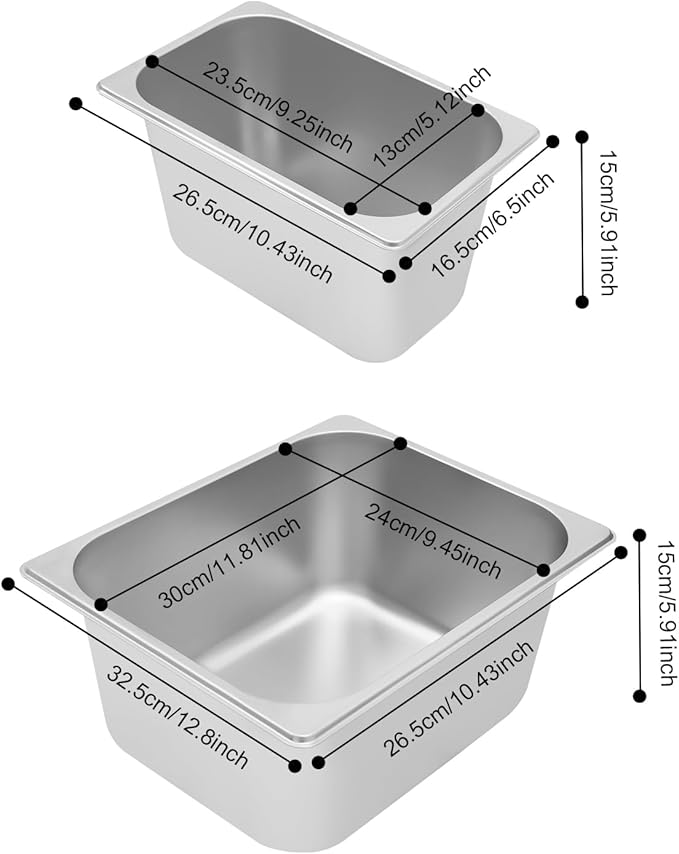 DYNAMI 110V 1500W Commercial Buffet Food Warmer,Large Capacity 3 Pan(2.4 * 2 Gal+1 Gal) Stainless Steel Electric Countertop Steam Table with Intelligent Thermostat Design,for Parties Buffet Catering