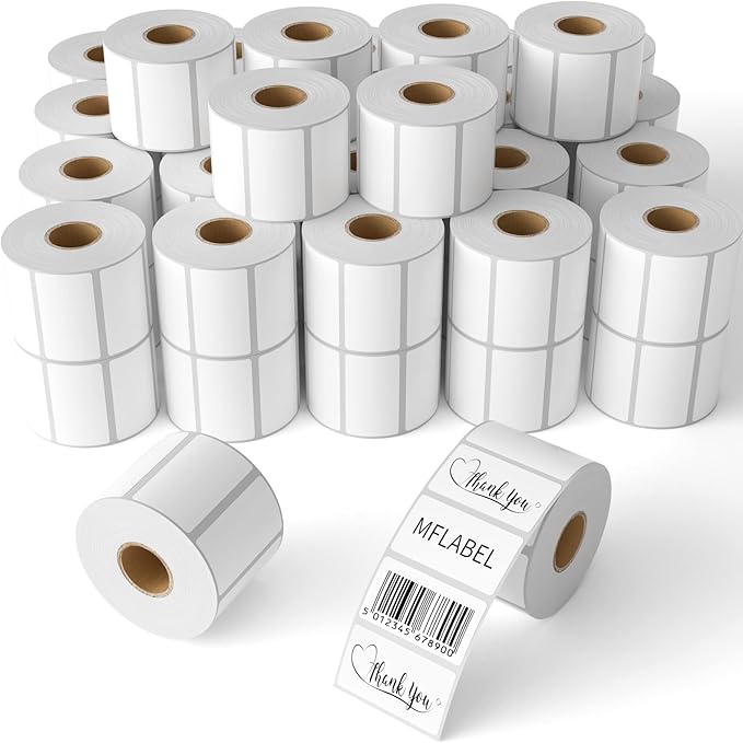 MFLABE 96 Rolls of 1000 2-1/4 x 1-1/4 Inch Direct Thermal Perforated Shipping Labels,SKU Labels