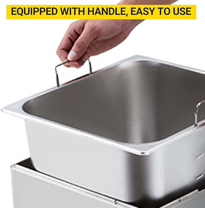 11L Electric Deep Fryer, 1700W Dual Basket Max/Min Oil Mark & Drain Valve, Heavy Duty for Fried Chicken French Fries