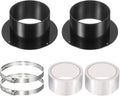 PATIKIL 4 Inch Duct Connector Flange, 2 Pack ABS Plastic Straight Pipe Flange Dryer Vent Connector with Clamp for Air Heating Cooling Ventilation HVAC System, Black