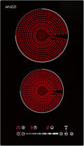 12-In. Electric Cooktop in Black Glass with Dual-Zone Control, Radiant Heating, and Ceramic Hobs for Precision Cooking