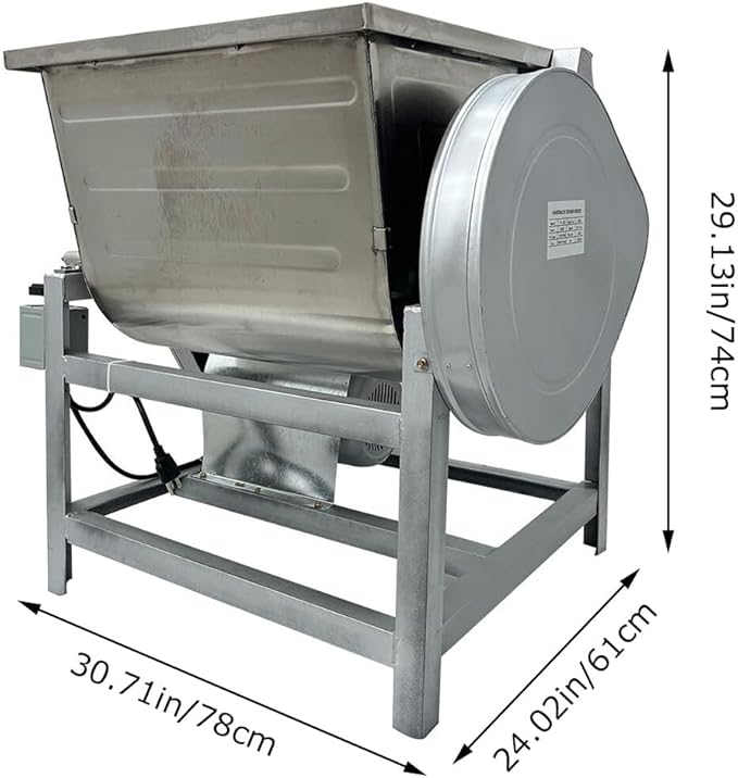25KG/55LB Commercial Dough Mixer, 110V 2200W Spiral Kneading Machine with 90° Tilt Stainless Steel Bowl, Heavy Duty Electric Flour & Food Mixer for Bakery, Restaurant