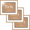 Homeforia 15x18 Diploma Wood Frame, High End Natural Oak 15 x 18 Certificate Frames with Mat for 11x14, 18x15 Document Matted Frame, Graduation Degree Wooden Frames, Tempered Glass, Wall Kit, Set of 3