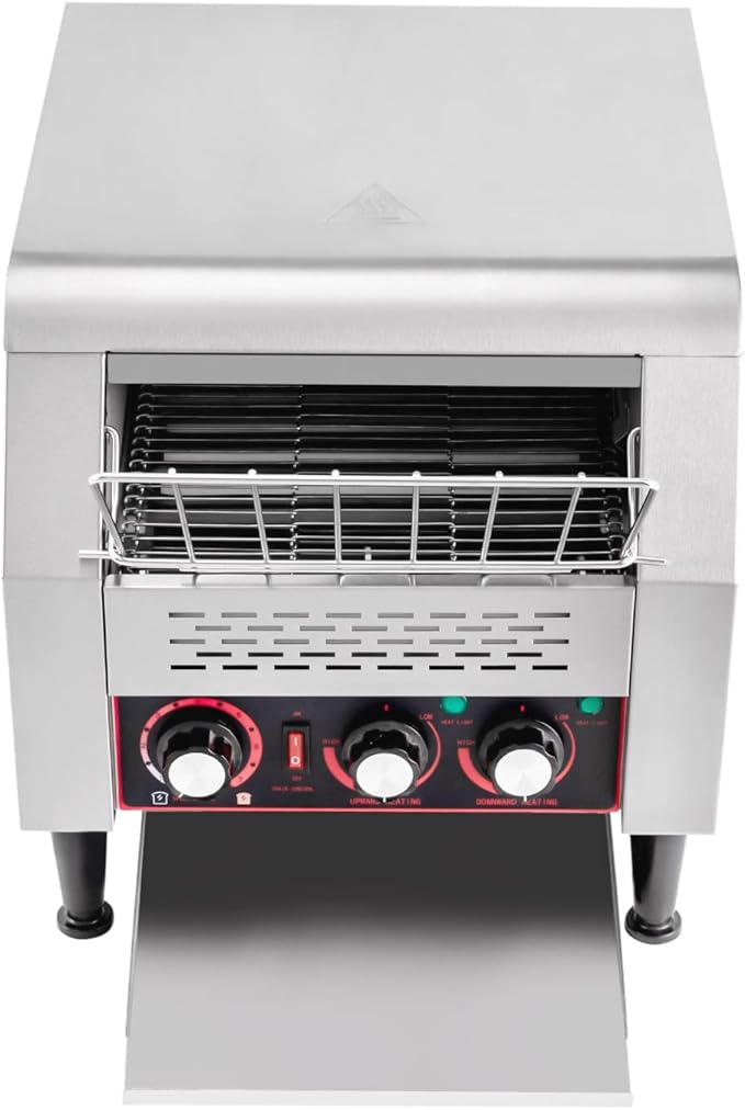 2200W Commercial Conveyor Toaster, 300 Slices/Hour with 7 Bread Colors & Adjustable Speed, Countertop Electric Restaurant Equipment for Bun Bagel Bread Baked Food