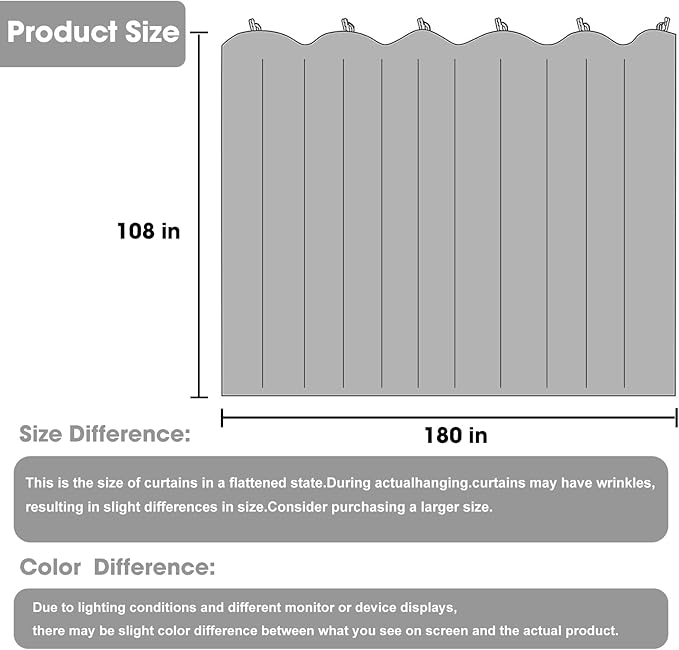 Room Divider Blackout Curtain Track Curtains Wall Dividers Panels Screen for Living Rooms Bedroom Office Privacy Partition Separation, W180 × L108 Inch,1 Panel, Black