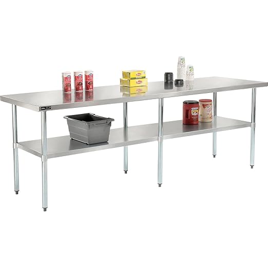 Nexel WB9630SS Stainless Steel Worktable With Under shelf, 96"W x 30"D x 35"H