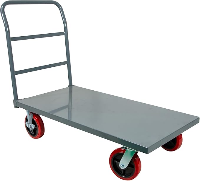 5Seconds Flatbed Platform Cart 3300LB Industrial Dolly Heavy Duty 60” x 30” Hand Push Truck Super Heavy Duty Flatbed 8'' Locked Swivel Wheels Commercial Moving