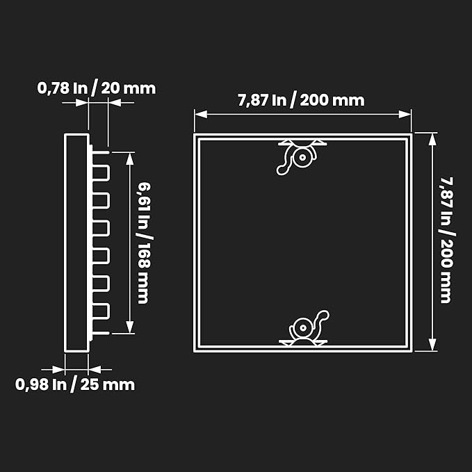 Repa Market 8 x 8 Inch Galvanized Steel Duct Access Door – Airtight Insulated Crawl Space Access Doors - Inspection HVAC Panel with Hinged 2 Clasp Lock Door – Door Access for Ventilation Cleanout
