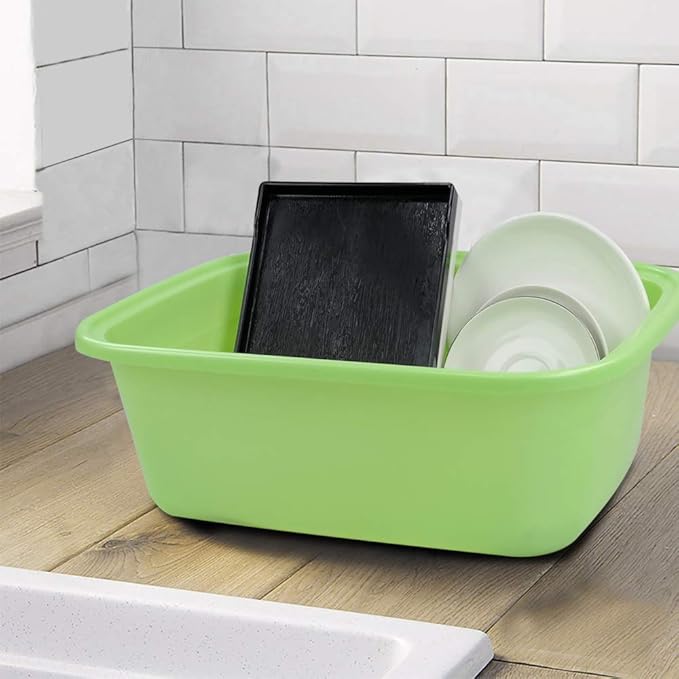 18 Quart Large Plastic Dish Pans, Wash Basin, Set of 3