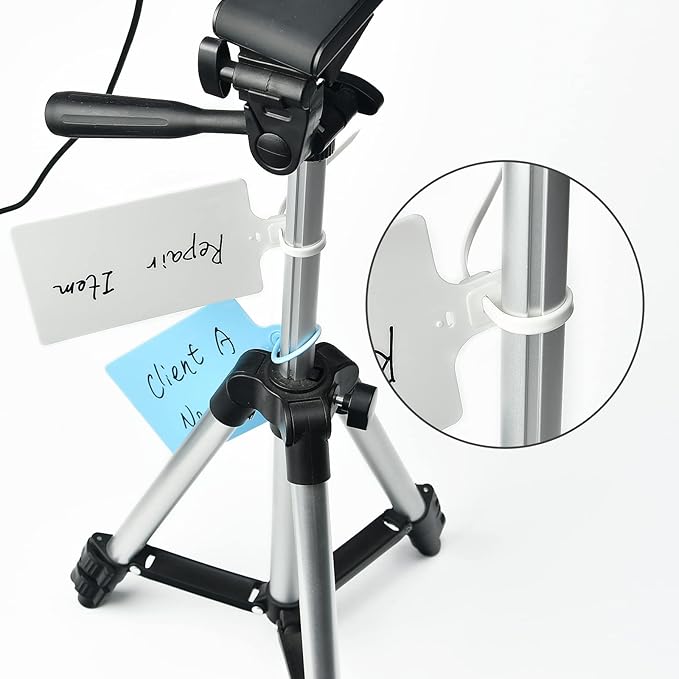 50 White Plastic Writable Shipping Tags - Large, Waterproof, Hanging Labels with One Permanent Marker Pen