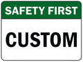 Custom Safety First Sign, Ansi Sign, Osha Compliant, 36x48 Inches, Rust Free DiBound, Fade Resistant, Made in USA by My Sign Center