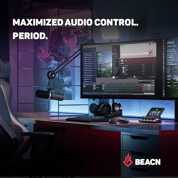 BEACN Mix Create Audio Mixer for PC & Mac | For Content Creators, Gaming & Podcast, PC Audio Mixer with C USB for Twitch & YouTube | Essential Streaming Accessories (Dark)